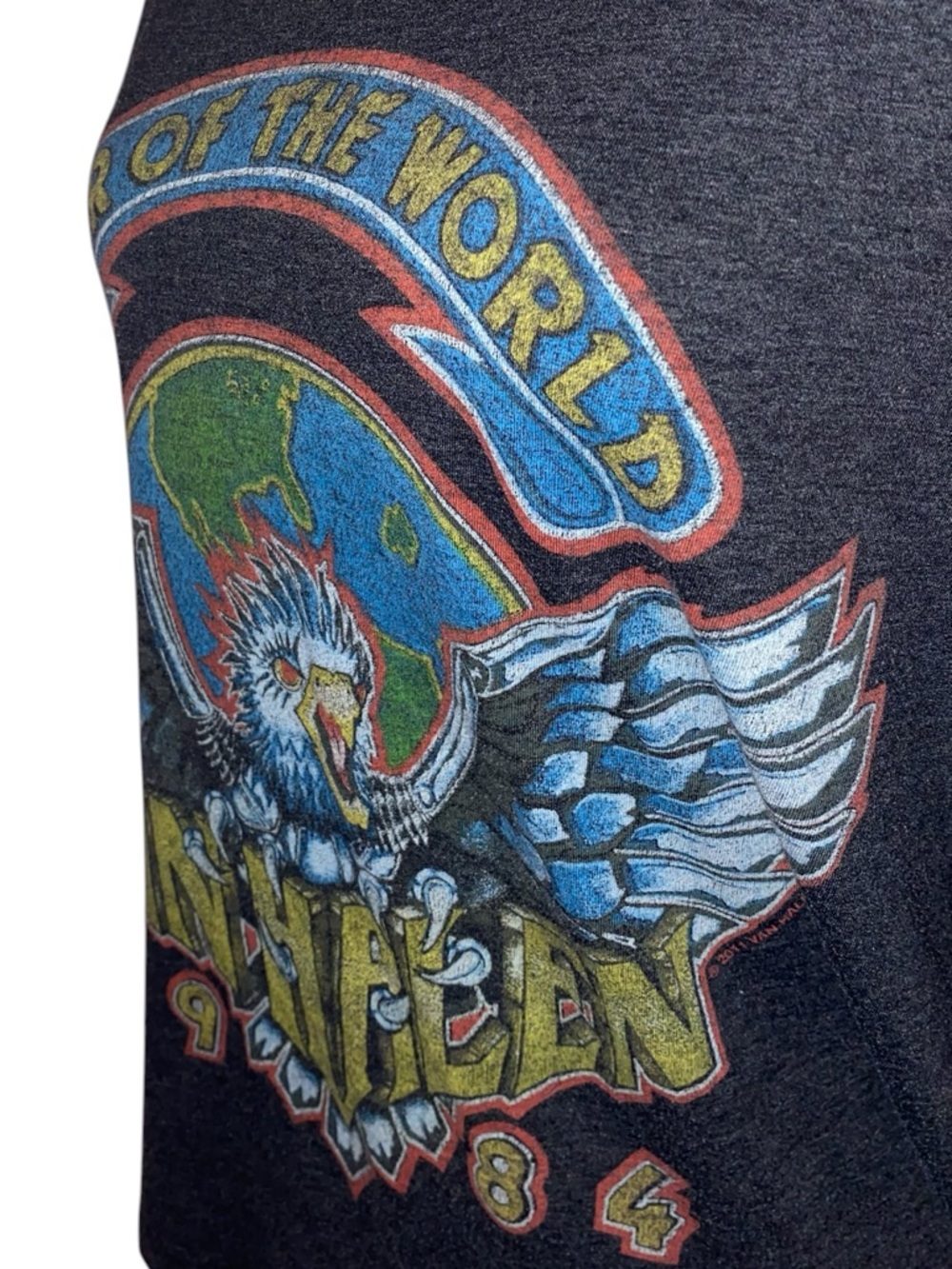 VAN HALEN Vintage STYLE “Tour of the World” 1984 Concert Tee-Shirt in BLK SZ LG - Picture 4 of 6